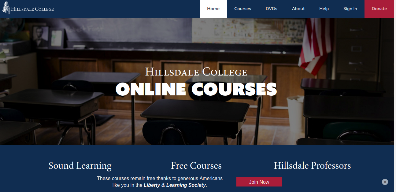 Hillsdale Free Online Courses